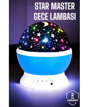 Yıldızlı Gökyüzü Projeksiyon Gece Lambası Hareketli Işık Şovu