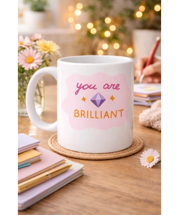 You Are Brilliant SEN HARİKASIN Yazılı Porselen Kupa MODEL 149 – Motivasyon Kupası – Moral Veren Kahve Kupası – Anlamlı Hediye Fikri