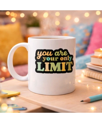 You Are Your Only Limit Yazılı Porselen Kupa MODEL 142 – “Tek Sınır Sensin” Motivasyon Kupası – İlham Veren Kahve & Çay Kupası