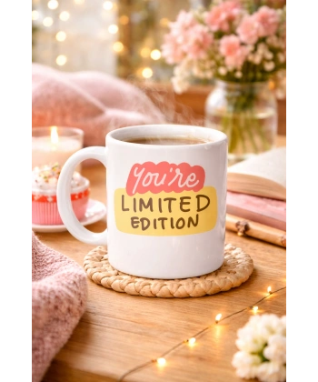You’re Limited Edition SEN EŞSİZSİN Yazılı Porselen Kupa MODEL 152 – Motivasyon Temalı, Özel Tasarım Kahve & Çay Kupası