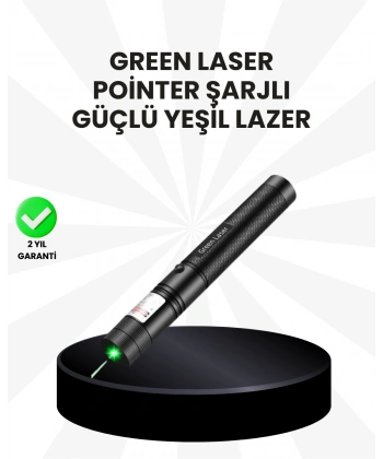 Yüksek Güçlü Yeşil Lazer Pointer 5000mW Şarjlı