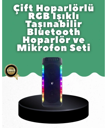 Yüksek Ses Güçlü Kablosuz Hoparlör  Karaoke Mikrofonlu