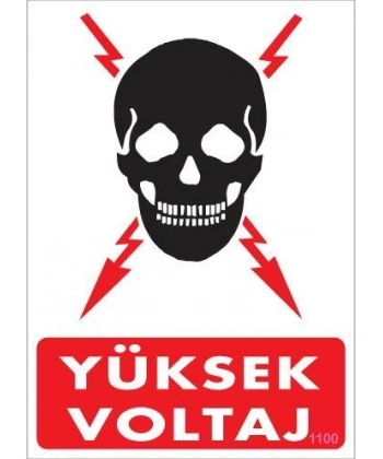 Yüksek Voltaj Uyarı Levhası 25x35 KOD:1100