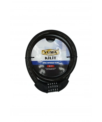 Yuma YM-747 120cm 20mm 5 Şifreli Siyah Motorsiklet Kilidi