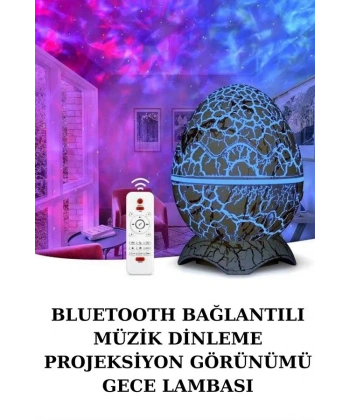 Yumurta Şeklinde Su Dalgalı Bluetooth Speaker Lamba Renkli Şarjlı