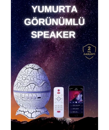 Yumurta Şeklinde Su Dalgalı Bluetooth Speaker Lamba Renkli Şarjlı