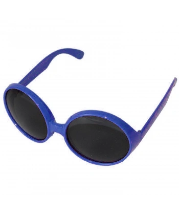 Yuvarlak Yeşilçam 80 li 90 lı Yıllar Parti Gözlüğü Retro Mavi Renk