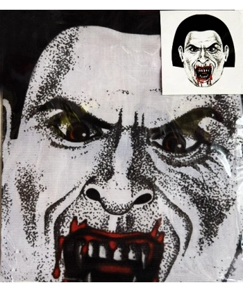 Yüze Yapışan Kafaya Tam Geçmeli Streç Kanlı Vampir Maske Bez Maske Model 2-2