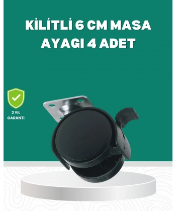 Zemin Korumalı Kilitli Ayak Tekerlek Seti 6 cm