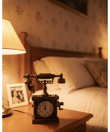 ZN8808B TELEFON ŞEKLİNDE ÇALAR SAAT BRONZ