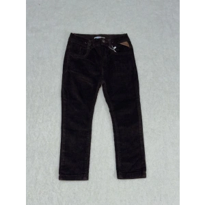 4-5 yaş erkek çocuk A kalite kadife dar paça pantolon kahve