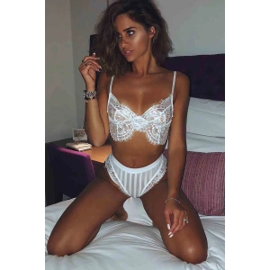 Gizotti Beyaz Dantel Sütyen Külot Takım