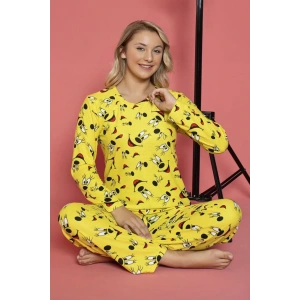 Gizotti Süet Pijama Takımı Sarı Renk