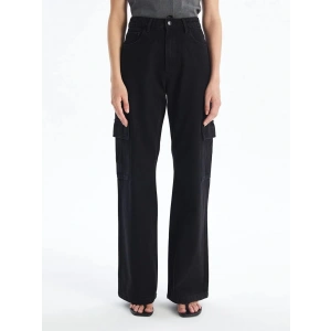 Kargo cep jeans pantolon siyah