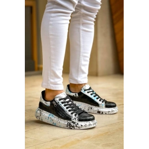 KB-02  Kuback Bağcıklı Crocodile Siyah Mavi Günlük Erkek Ayakkabı