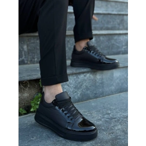 KB-X46 Kuback Siyah Rugan Yüksek Siyah Taban Günlük Spor Ayakkabı