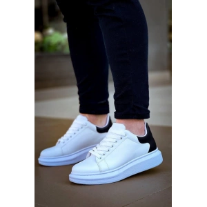 KB-X500  Kuback Bağcıklı Beyaz Siyah  Günlük Erkek Ayakkabı