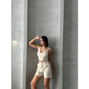 Şortlu keten takım s255014