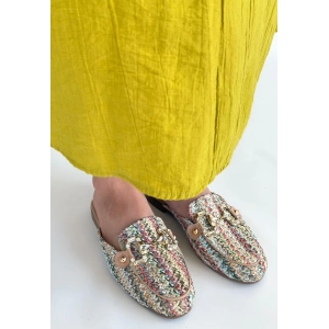 Yenda Renkli Dokumalı Terlik