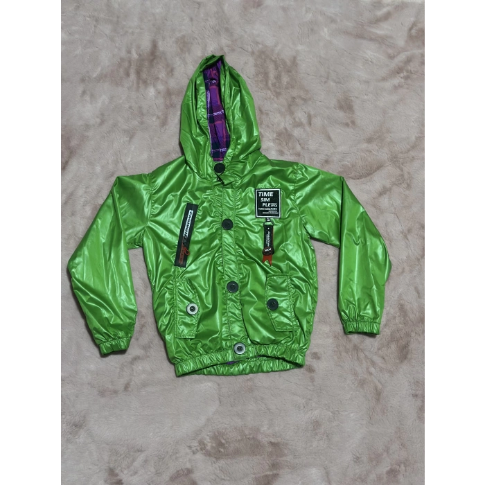 2-8 yaş arası erkek çocuk kapşonlu astarlı mont yağmurluk bennetton yeşil