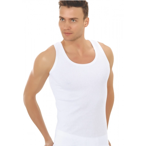 Doğan Yıldız 1610 Lüks Ribana (Likralı) Çizgili Erkek Askılı Atlet 6 lı