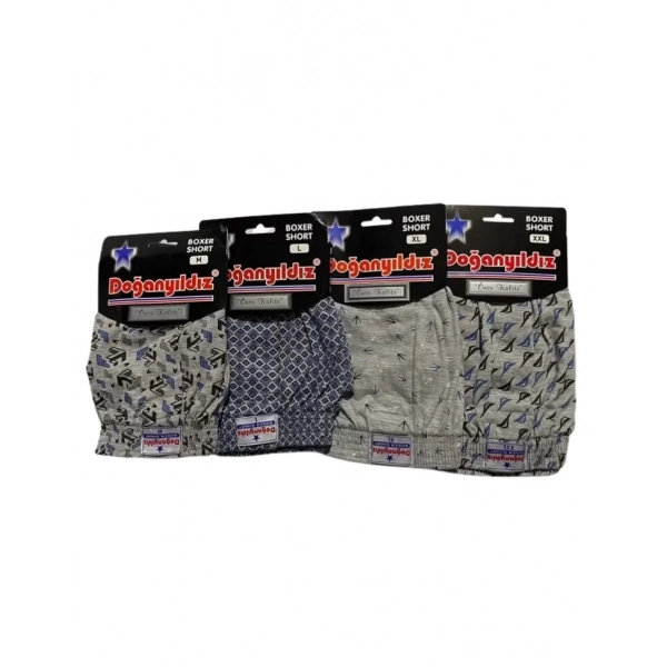 Doğan Yıldız 2210 Empirme Desenli Erkek Boxer Asorti 6 lı Paket