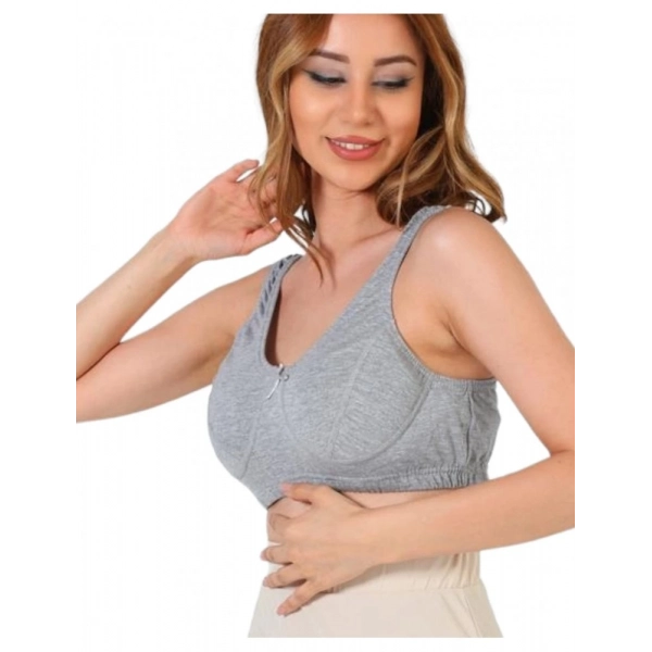 Doğan Yıldız 4112 Düz Anne Body Atlet Sütyen Gri 6 lı Paket