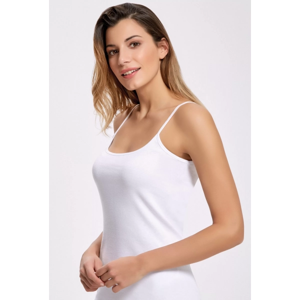 Doğan Yıldız 4310 İp Askılı Düz Esnek Likralı Kadın Atlet 3 lü