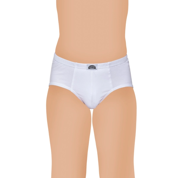 Gümüş %100 Pamuk Penye Erkek Çocuk Slip Külot 3 lü Paket