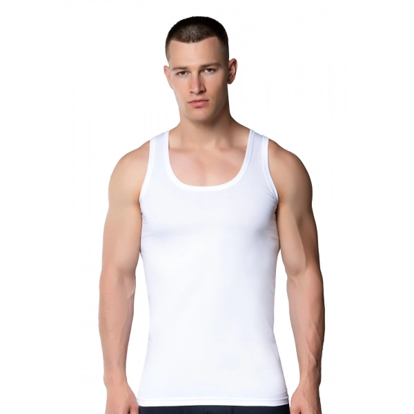 Gümüş 3001 Penye Erkek Askılı Düz Atlet Beyaz 3 lü Paket