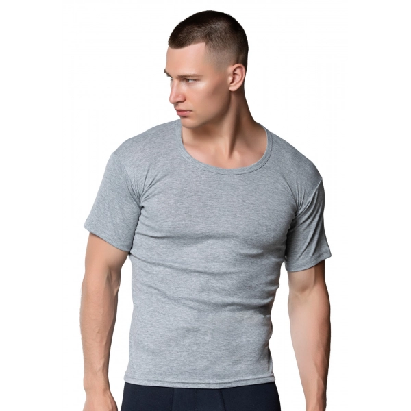 Gümüş 3101Gri Ribana Erkek Bisiklet Yarım Kollu Fanila 3 lü Paket