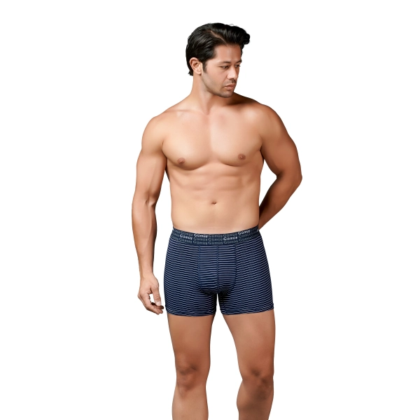 Gümüş 3114 Likralı Çizgili Erkek Boxer Asorti Renk 3 lü Paket