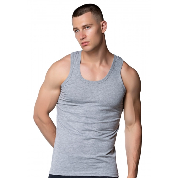 Gümüş 4003 Penye Erkek Askılı Düz Atlet Gri