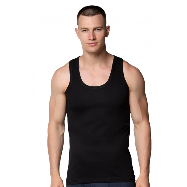 Gümüş 4004 Ribana (likralı) Erkek Askılı Atlet Siyah 6 lı Paket