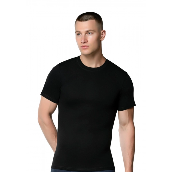 Gümüş 4008 Penye Sıfır Yaka Erkek Atlet Siyah 6 lı Paket