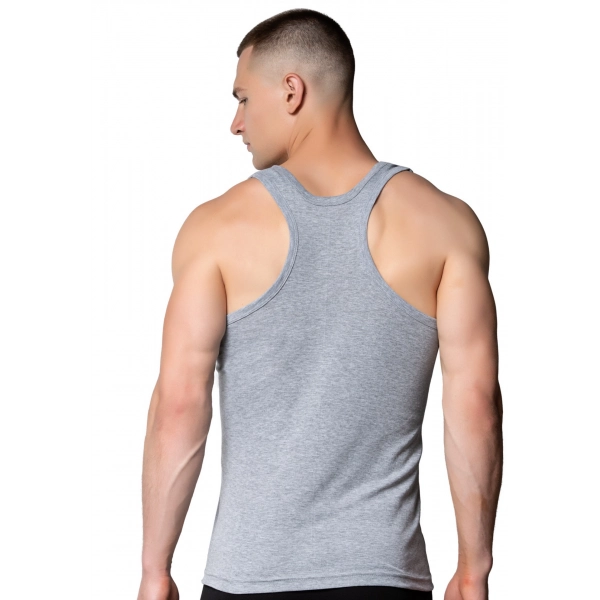 Gümüş 4019 Ribana (likralı) Erkek Arkası Çapraz Atlet Gri 6 lı Paket