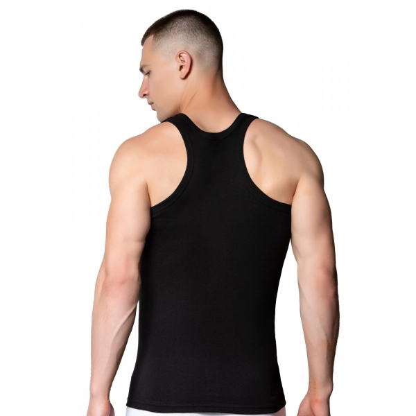 Gümüş 4019 Ribana (likralı) Erkek Arkası Çapraz Atlet Siyah 3 lü Paket