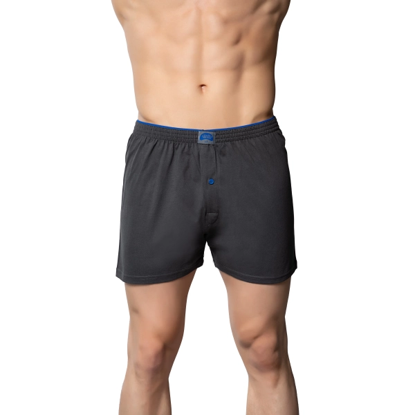 Gümüş 4020 Havlu Bel Rahat Kesim Erkek Boxer Antrasit 6 lı Paket