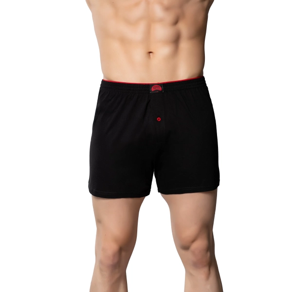 Gümüş 4020 Havlu Bel Rahat Kesim Erkek Boxer Siyah 3 lü Paket