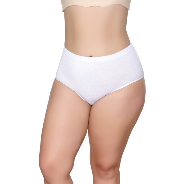 Gümüş Fitilli Ribana Kadın Bato Beyaz 3 lü Paket