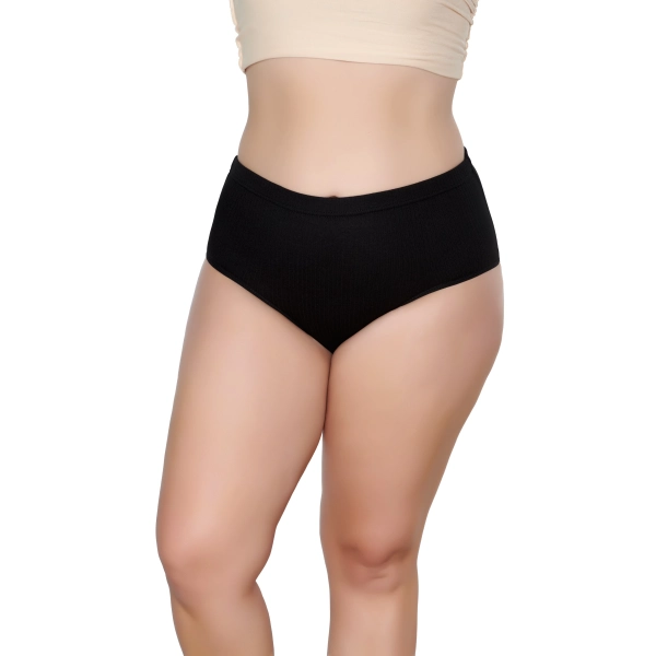 Gümüş Fitilli Ribana Kadın Bato Siyah 6 lı Paket