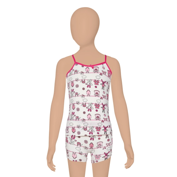 Gümüş İp Askılı Boxerlı Kız Çocuk Takım 6 lı Paket