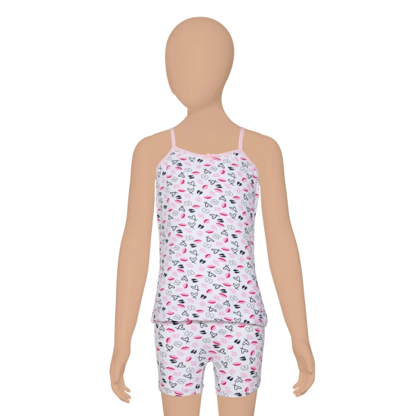 Gümüş İp Askılı Boxerlı Kız Çocuk Takım