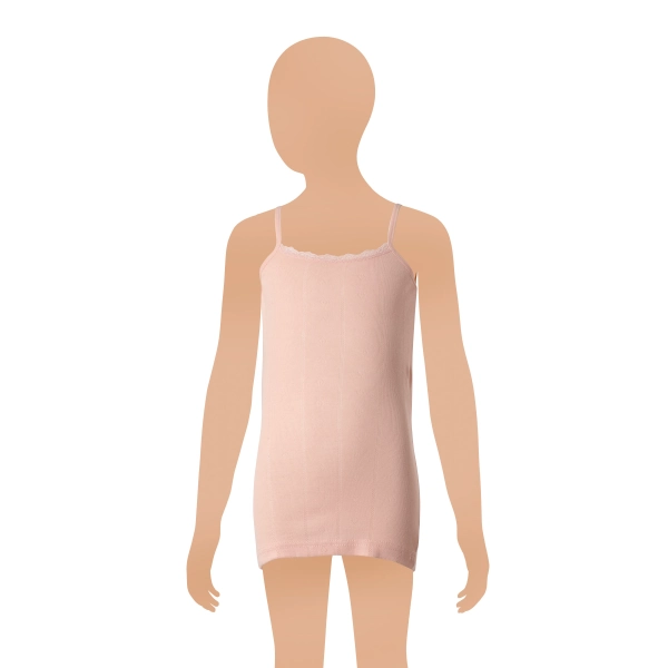 Gümüş Kız İp Askılı Renkli Jakarlı (Kalp Desen) Atlet 3 lü Paket