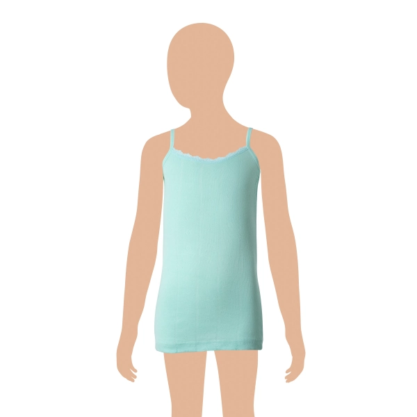 Gümüş Kız İp Askılı Renkli Jakarlı (Kalp Desen) Atlet 6 lı Paket