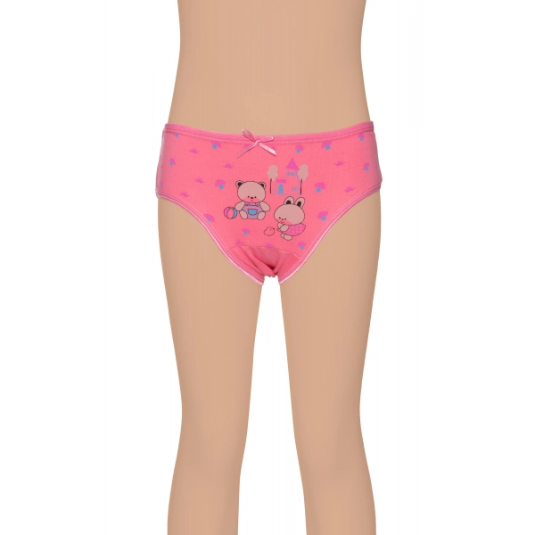 Gümüş Kız Renkli Baskılı Slip Külot 3 lü Paket