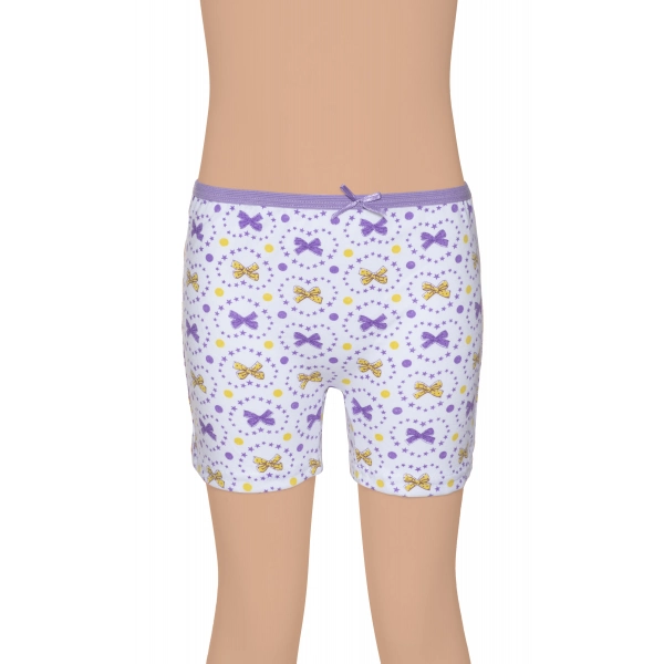 Gümüş Kız Renkli Empirme Desenli Boxer 6 lı Paket