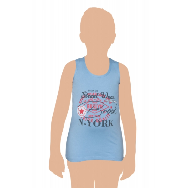 Gümüş Likralı Baskılı Renkli Erkek Çocuk Atlet 3 lü Paket