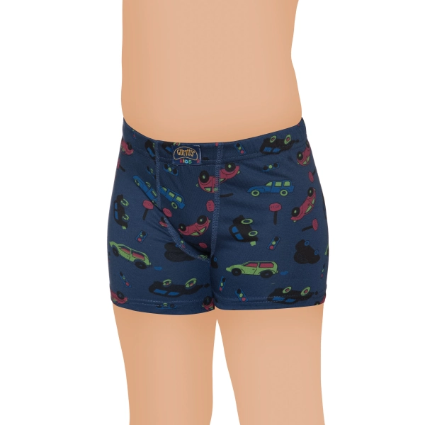 Gümüş Likralı Empirme Desenli Çocuk Boxer 6 lı Paket