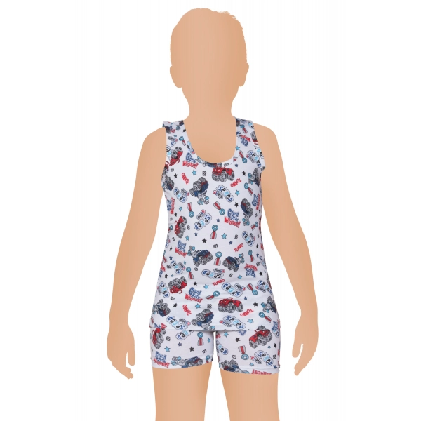 Gümüş Likralı Empirme Desenli Erkek Çocuk Boxer lı Takım 6 lı Paket